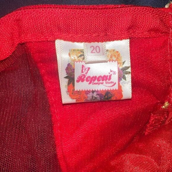 Indian kurta Bollywood outfit red gold baby toddler size 20 months - Picture 6 of 6